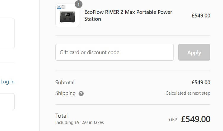 EcoFlow discount code box