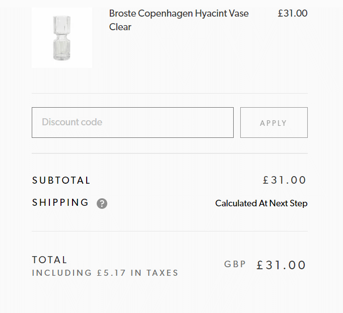 Olivia&apos;s discount code box - basket page